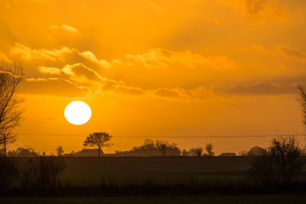 luz solar, panorama, Pôr do sol, céu, campo, nascer do sol