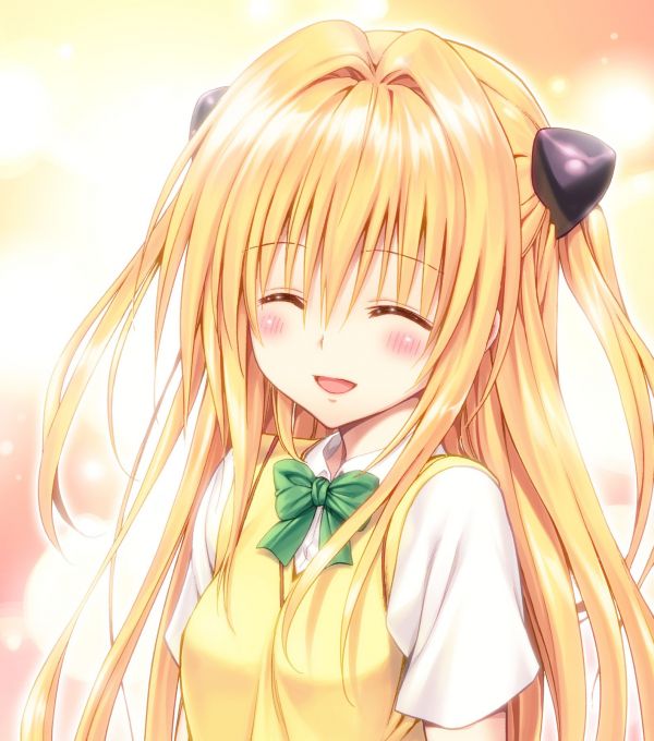 illustration, långt hår, anime, animeflickor, blond, slutna ögon