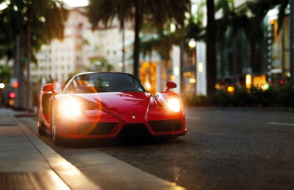 mașină,roșu,vehicul,vedere laterală,mașină sport,Ferrari Enzo