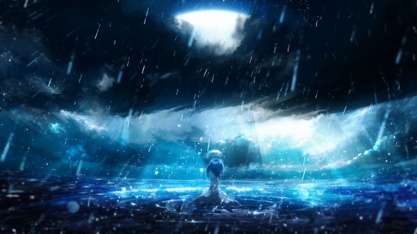 anime jenter,Lonely Waters,digital kunst,originale karakterer