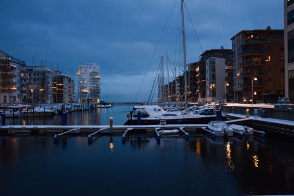 sea, city, cityscape, night, water, boat