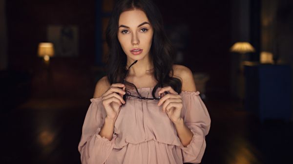 wanita,potret,Sergey Lemak,wanita dengan kacamata,Viktoriya Sheremetyeva