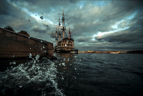 clouds,splashes,Water Splash,photography,ship,sailing ship