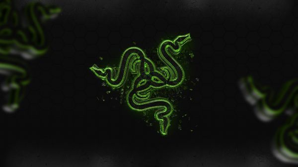 лого, зелен, Razer, биология, черно, светлина