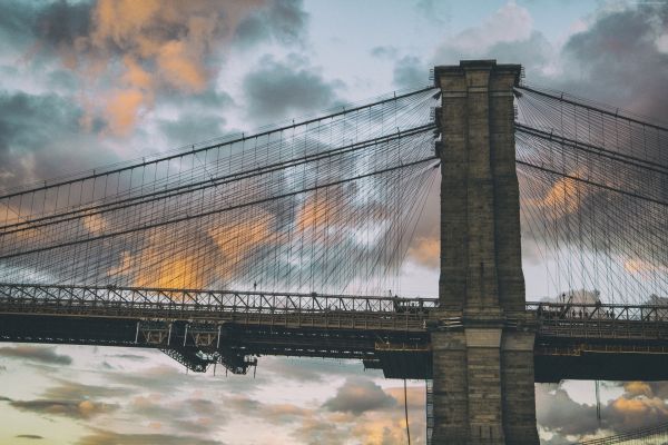 nuage,ciel,eau,crépuscule,plan d'eau,pont