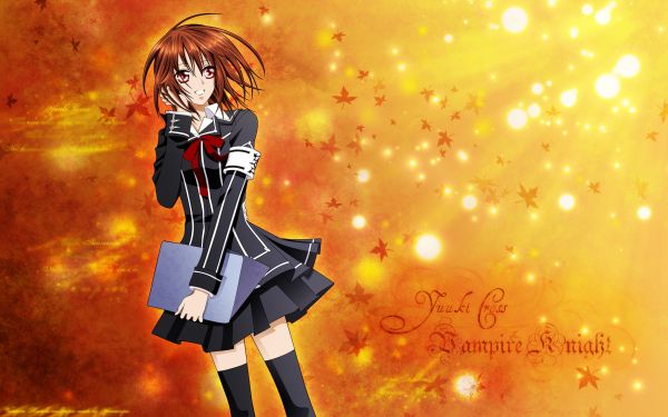 anime,Vampire Knight,girl,leaves,illustration,Joy