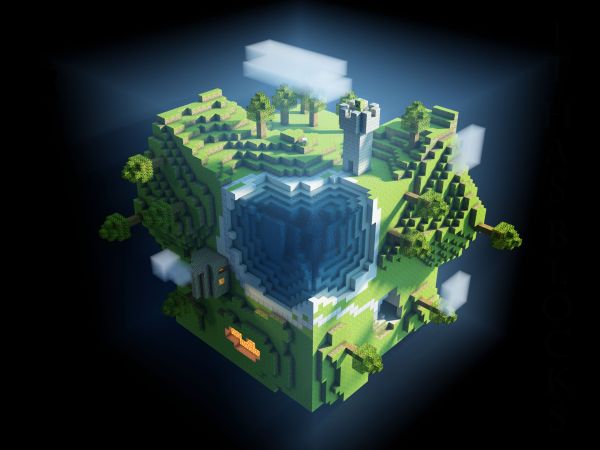 planeet,ruimte,architectuur,Aarde,Minecraft,groen