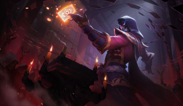 Bloedmaan, League of Legends, Twisted Fate, duisternis, screenshot, computer wallpaper