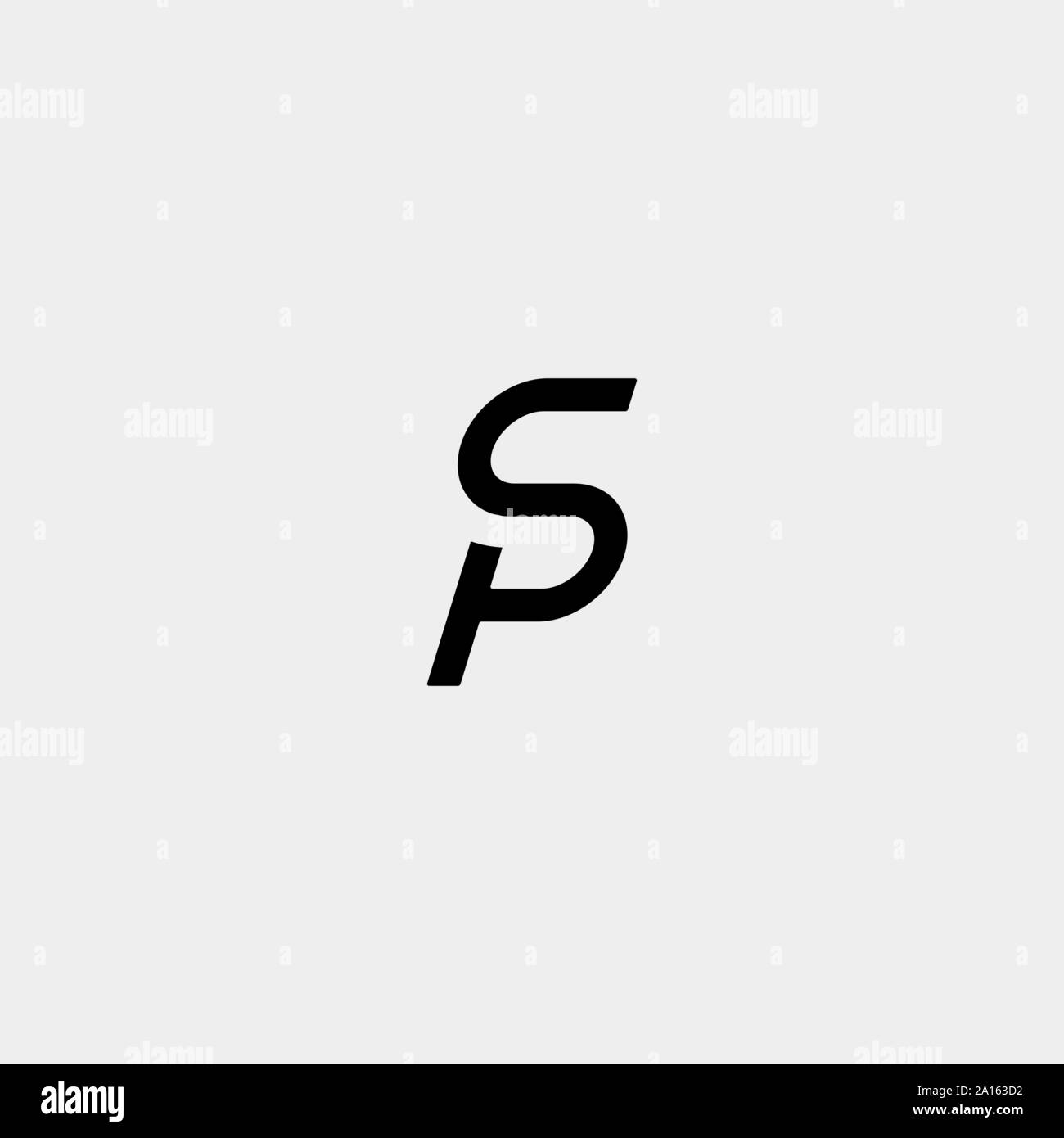 Letter SP PS Logo Design Simple Vector Stock Vector