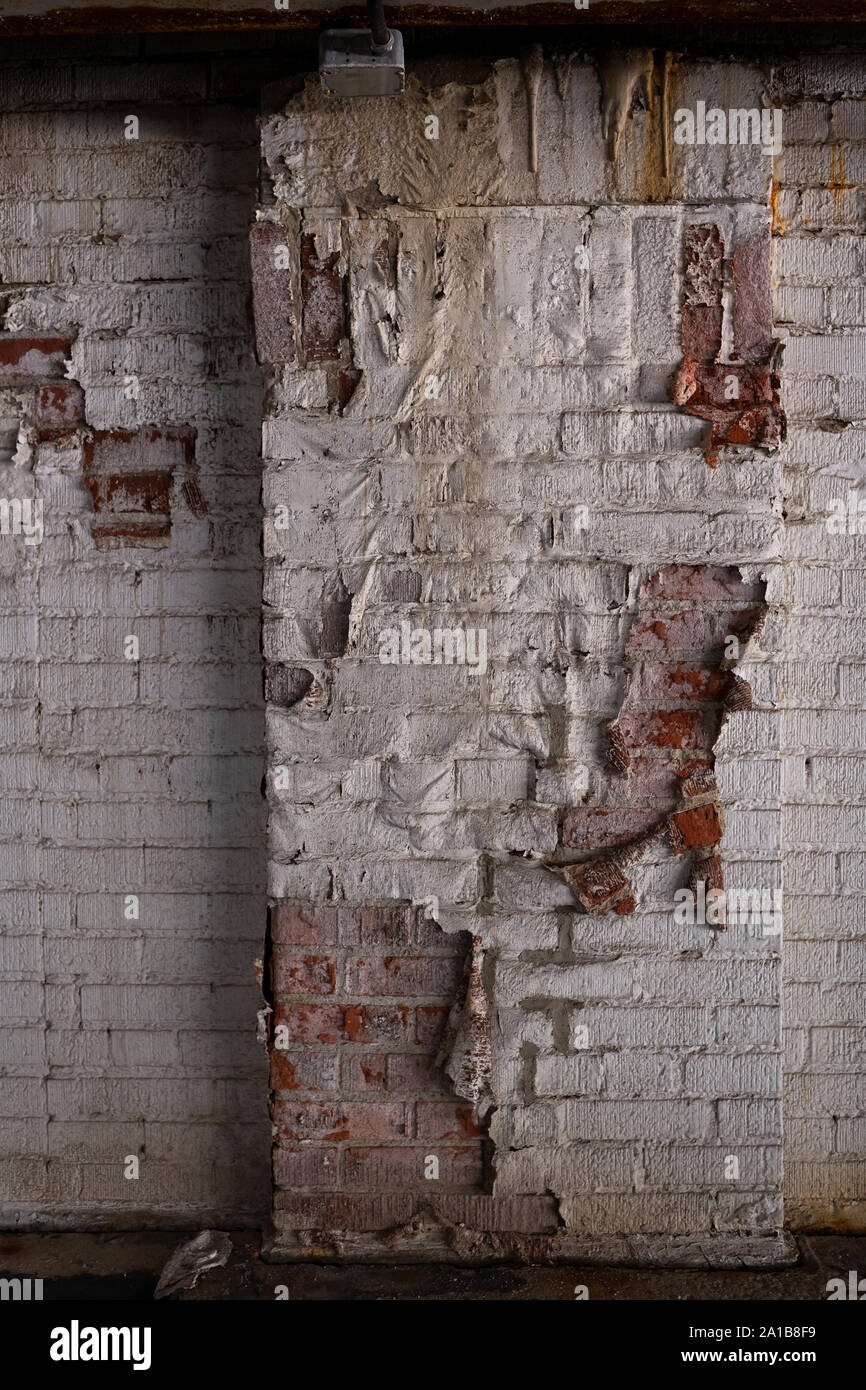 Crumbling wall in Toronto Stock Photo