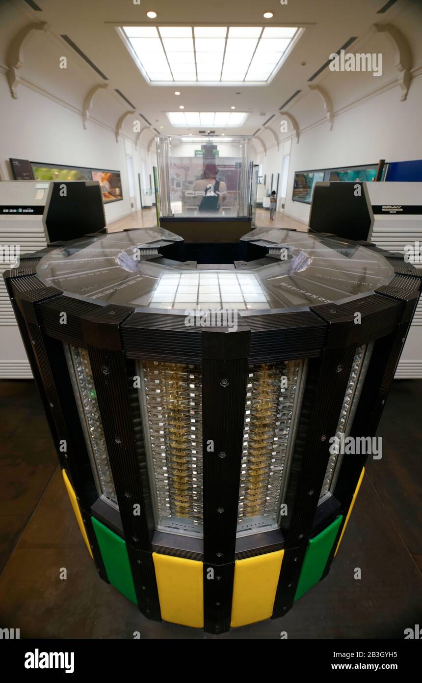 A 1985's Cray-2 Supercomputer display in Musee des Arts et Metiers, Museum of Arts and Crafts.Paris.France Stock Photo