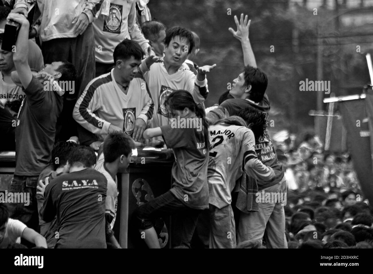 images of the celebration of the Black Nazarene procession in the Philippines Stock Photo