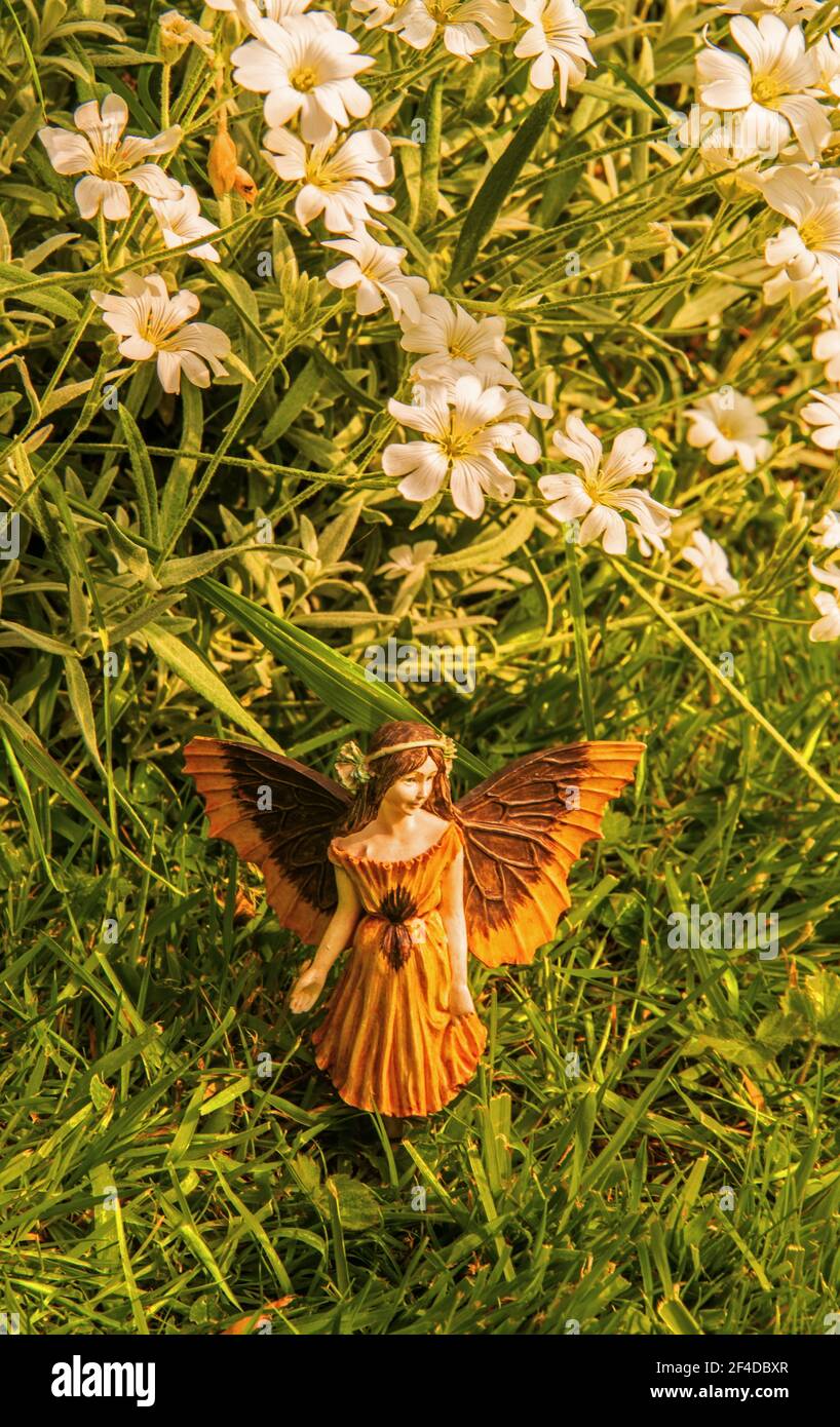 Fairy ornament in garden Stock Photo