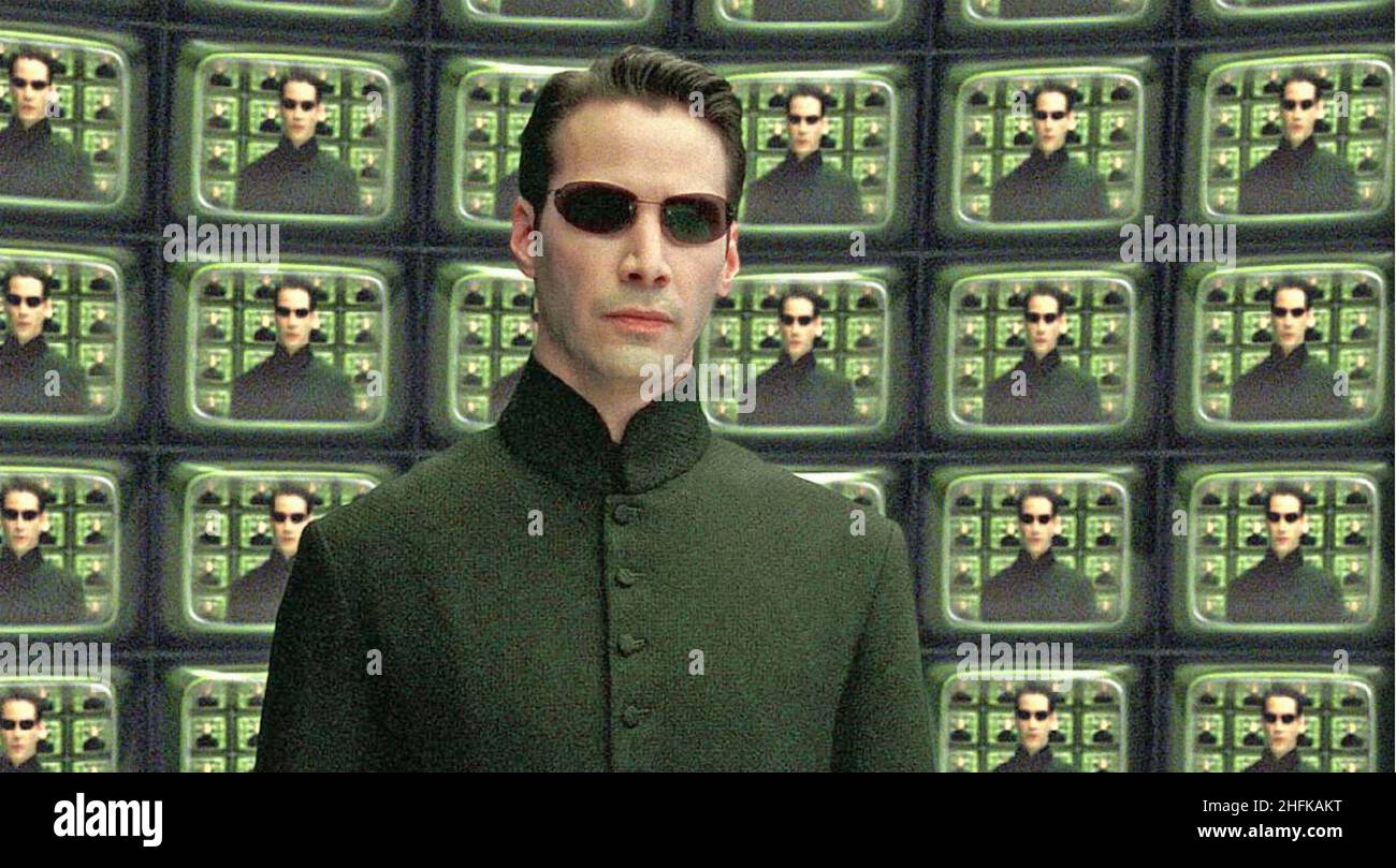 THE MATRIX 1999 Warner Bros. film with Keanu Reeves Stock Photo