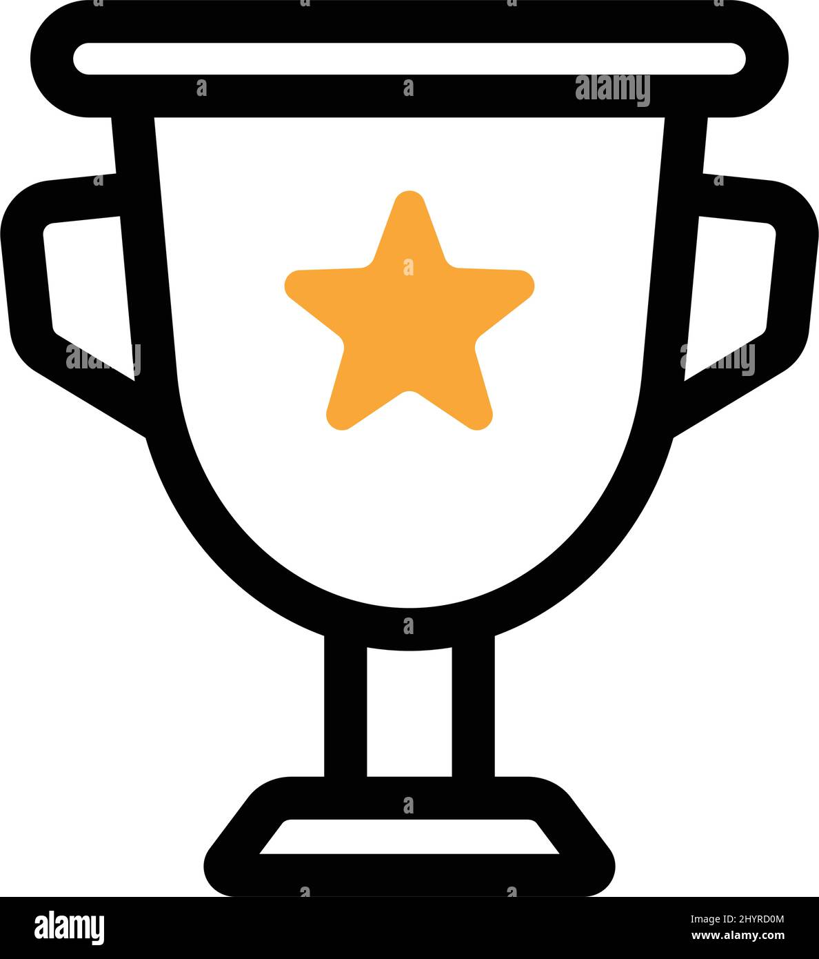 Star and trophy. Prize and ranking. Champion. Editable vector. Stock Vector