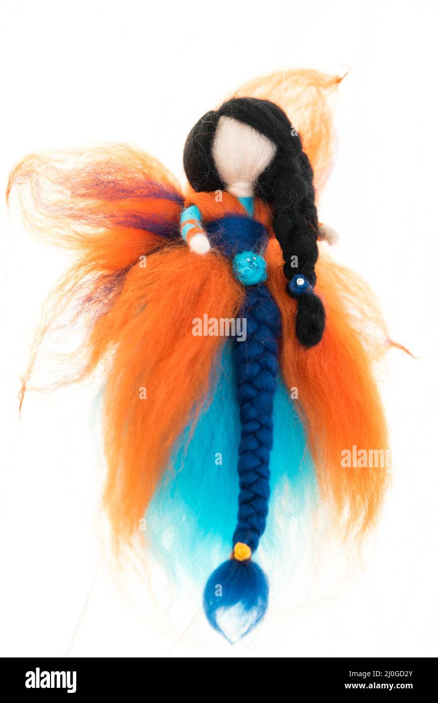 Fairy - fairytale mythical creature felted - DIY Stock Photo