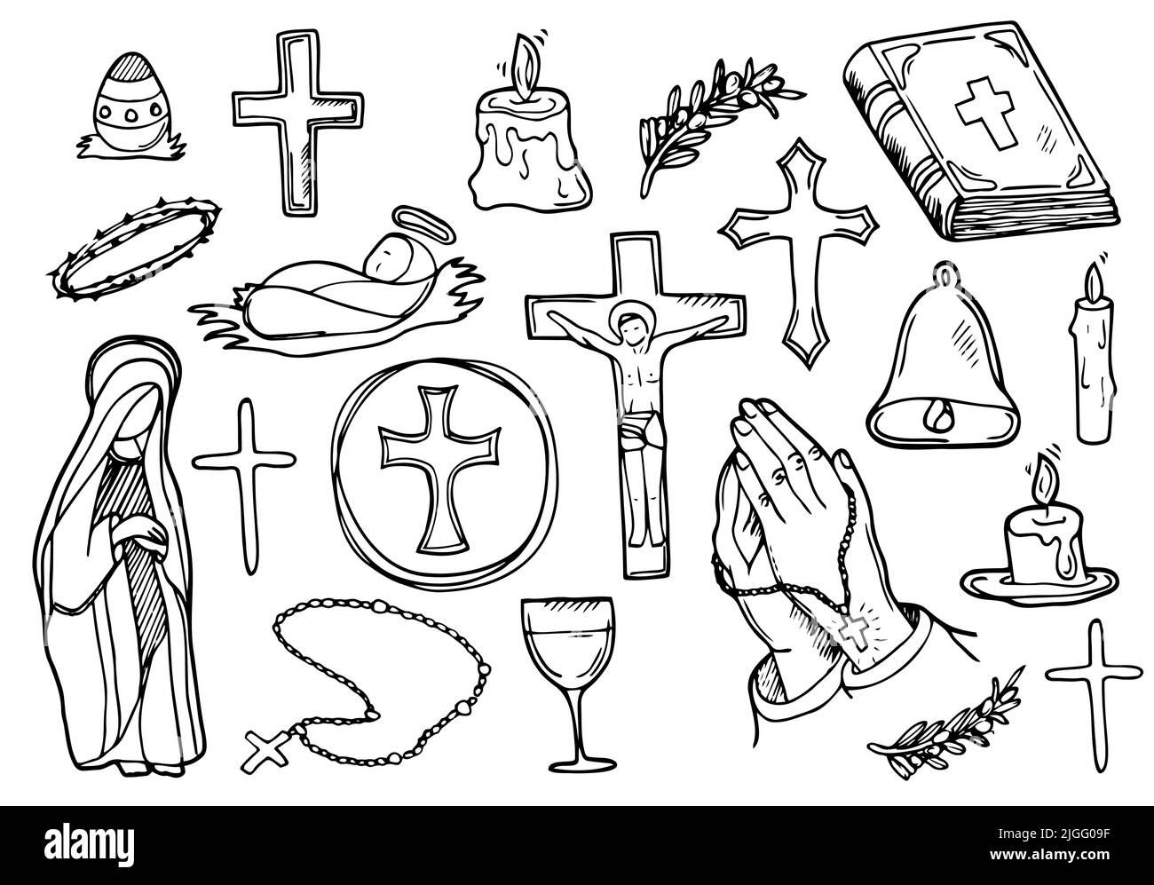 Christian religious symbols Stock Vector Images - Alamy