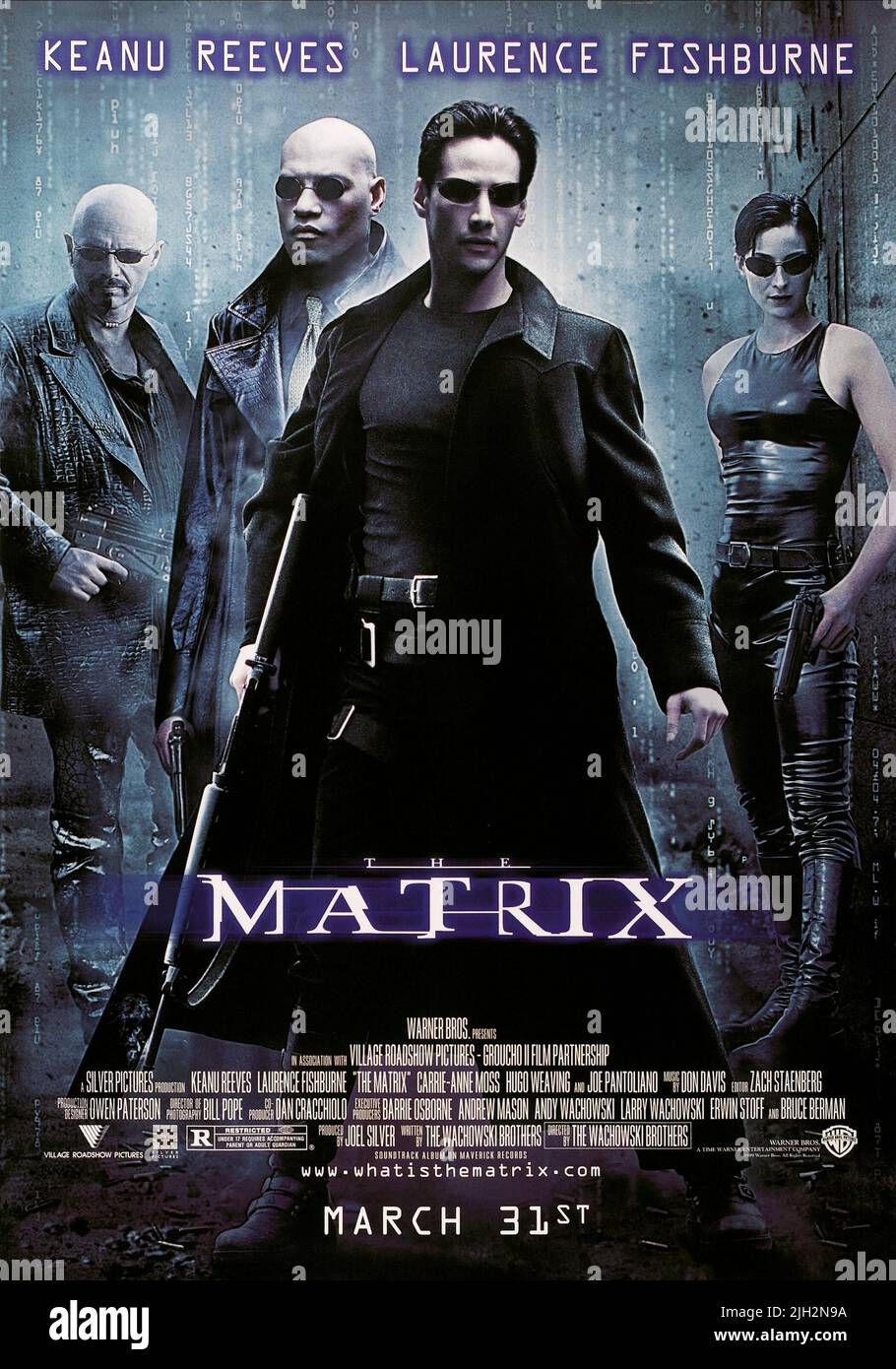 PANTOLIANO,FISHBURNE,REEVES,POSTER, THE MATRIX, 1999 Stock Photo