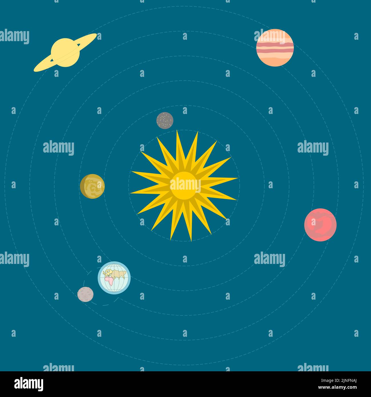 Solar System Model Stock Vector