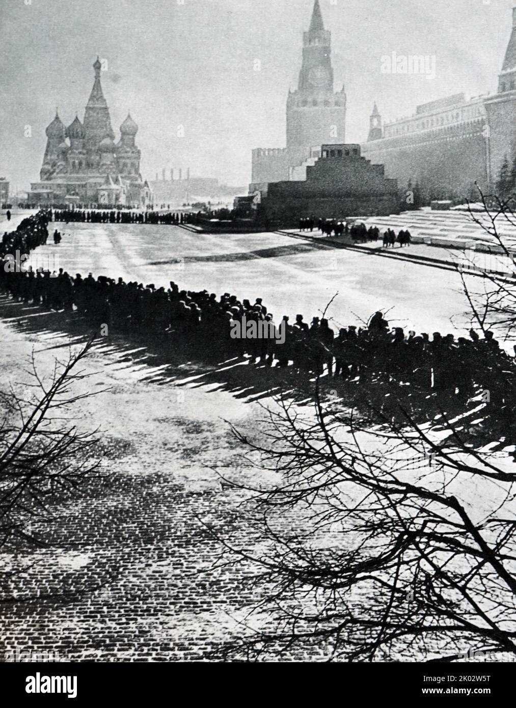 Mausoleum of Vladimir Lenin is a sacred place for every Russian, for every Soviet person, for the working people of our entire planet. Stock Photo