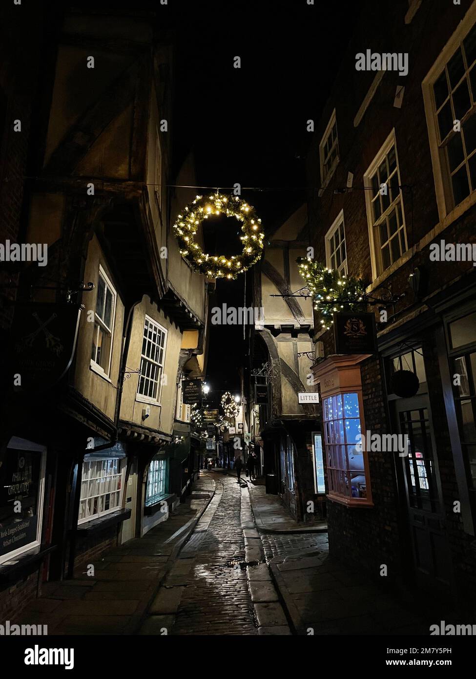 The Shambles, York, at Christmas time Stock Photo