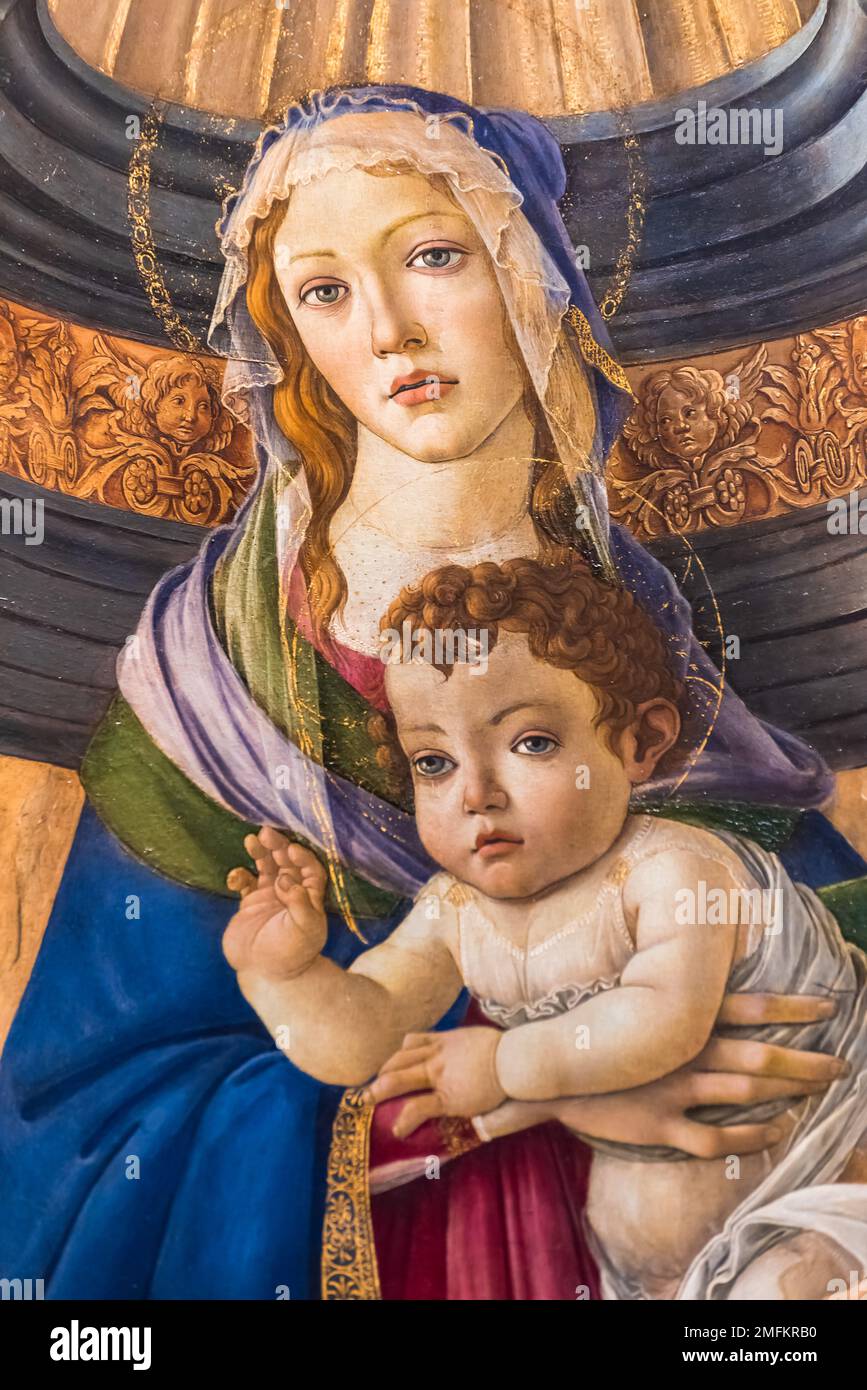 Renaissance painting portraiting Virgin Mary with baby Jesus Stock Photo