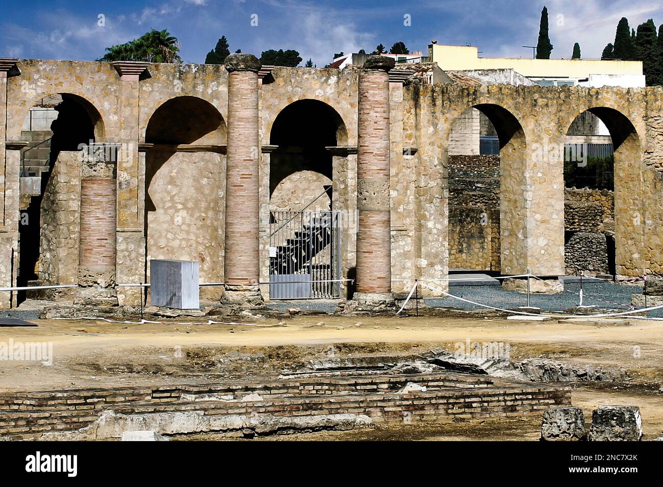 Italica (Seville) was the first Roman colony in Spain, founded by Scipio Africanus and was the birthplace of two emperors, Trajan and Hadrian Stock Photo