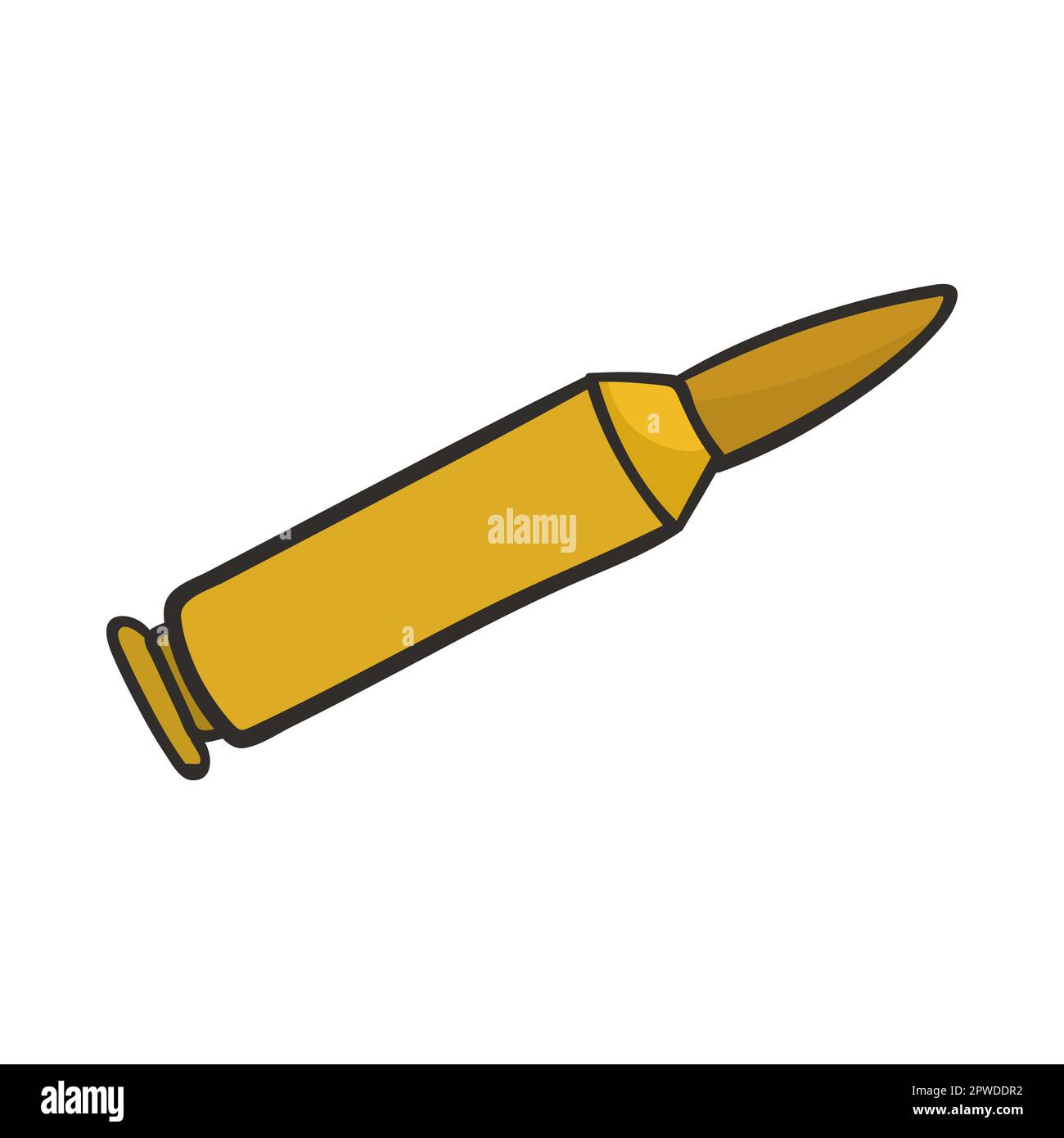 Military golden bullet doodle cartoon illustration Stock Vector