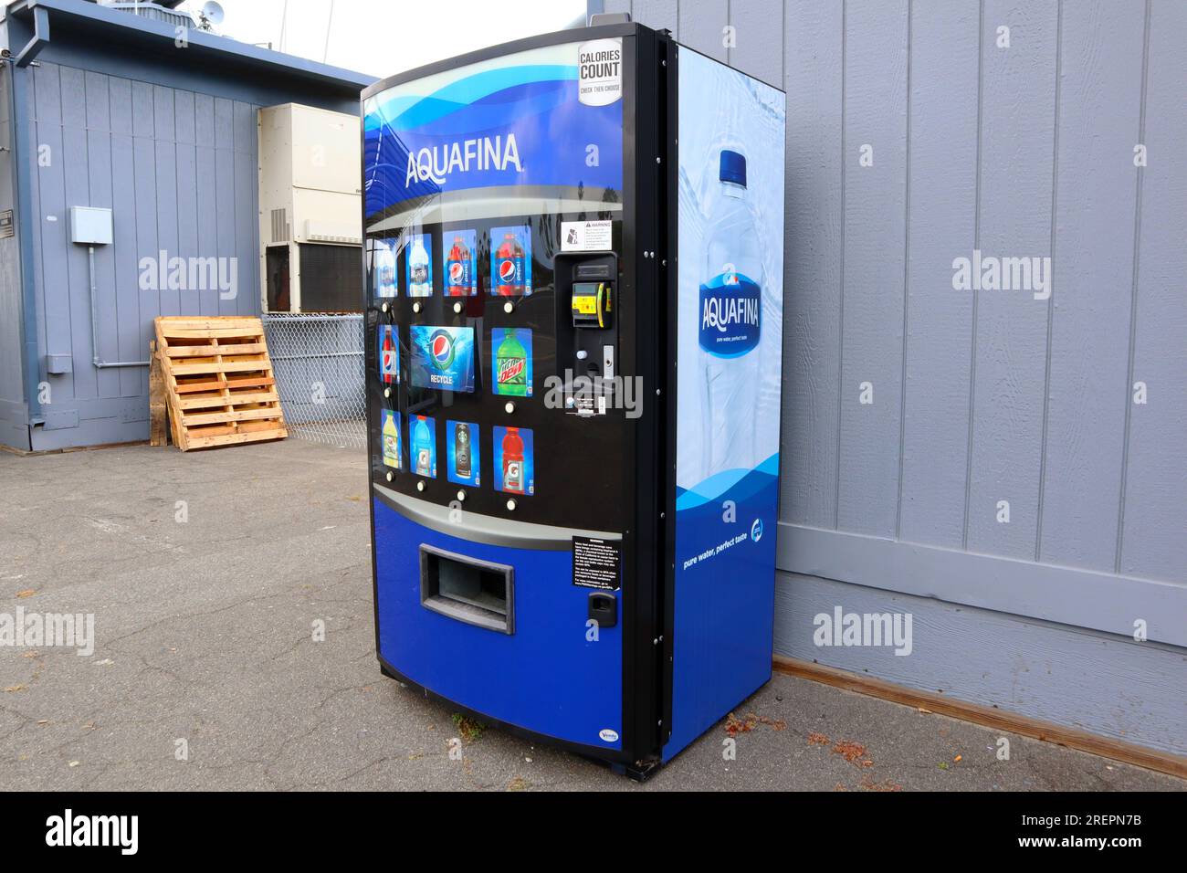 Aquafina Purified Water Vending Machine Stock Photo