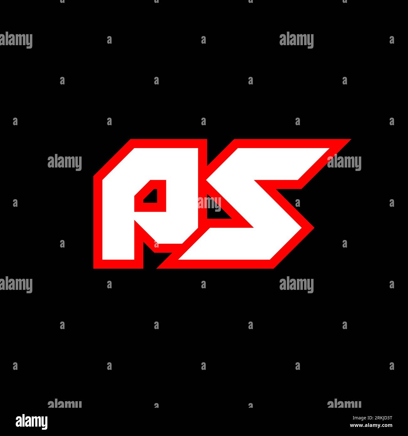 PS logo design, initial PS letter design with sci-fi style. PS logo for game, esport, Technology, Digital, Community or Business. P S sport modern Ita Stock Vector