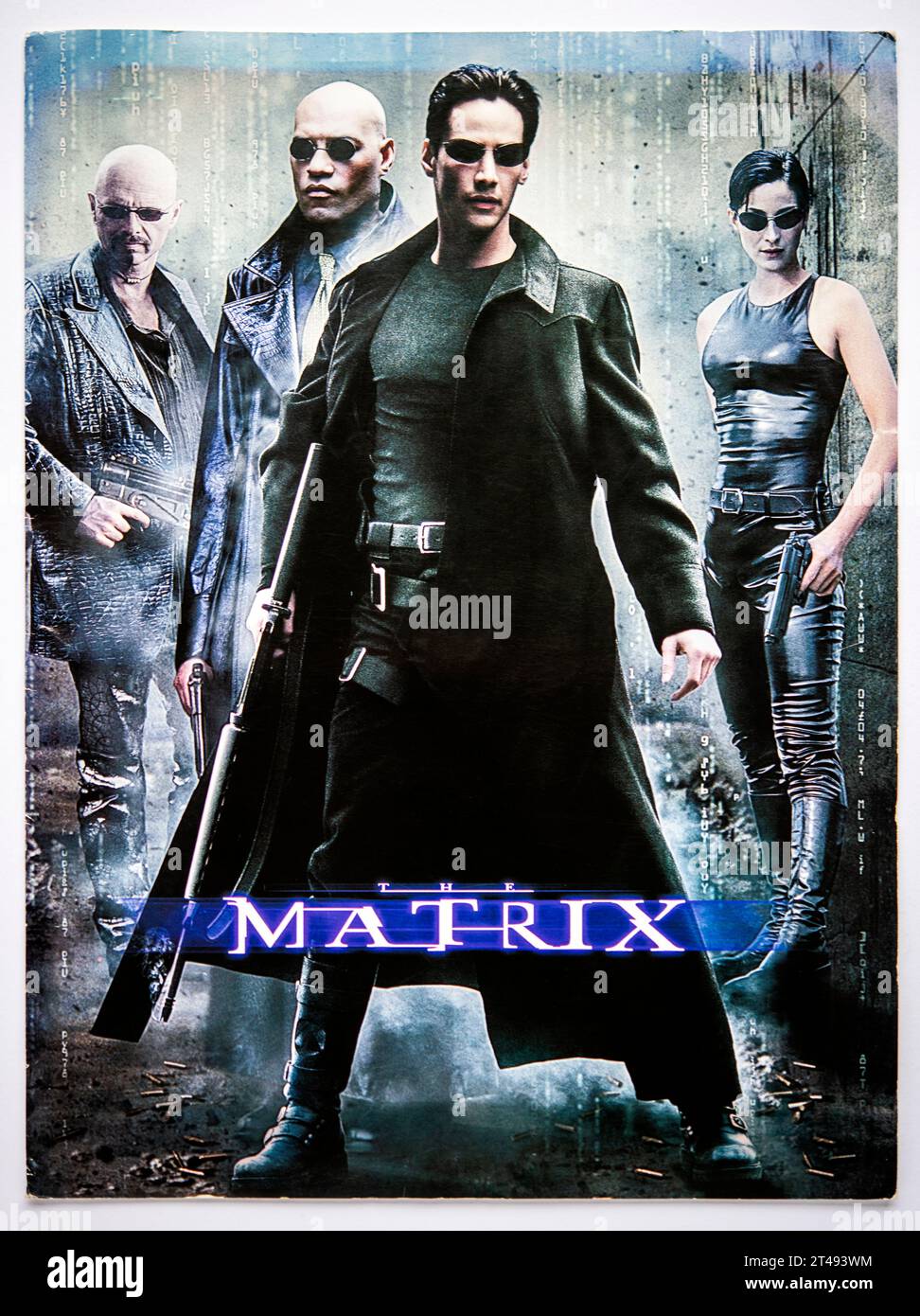 Front cover of publicity information for the movie The Matrix, which was released in 1999 Stock Photo