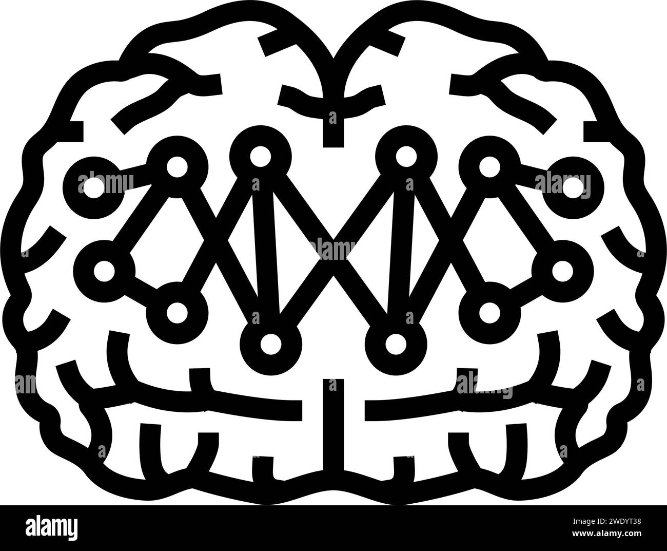 neural connectivity neuroscience neurology line icon vector ...