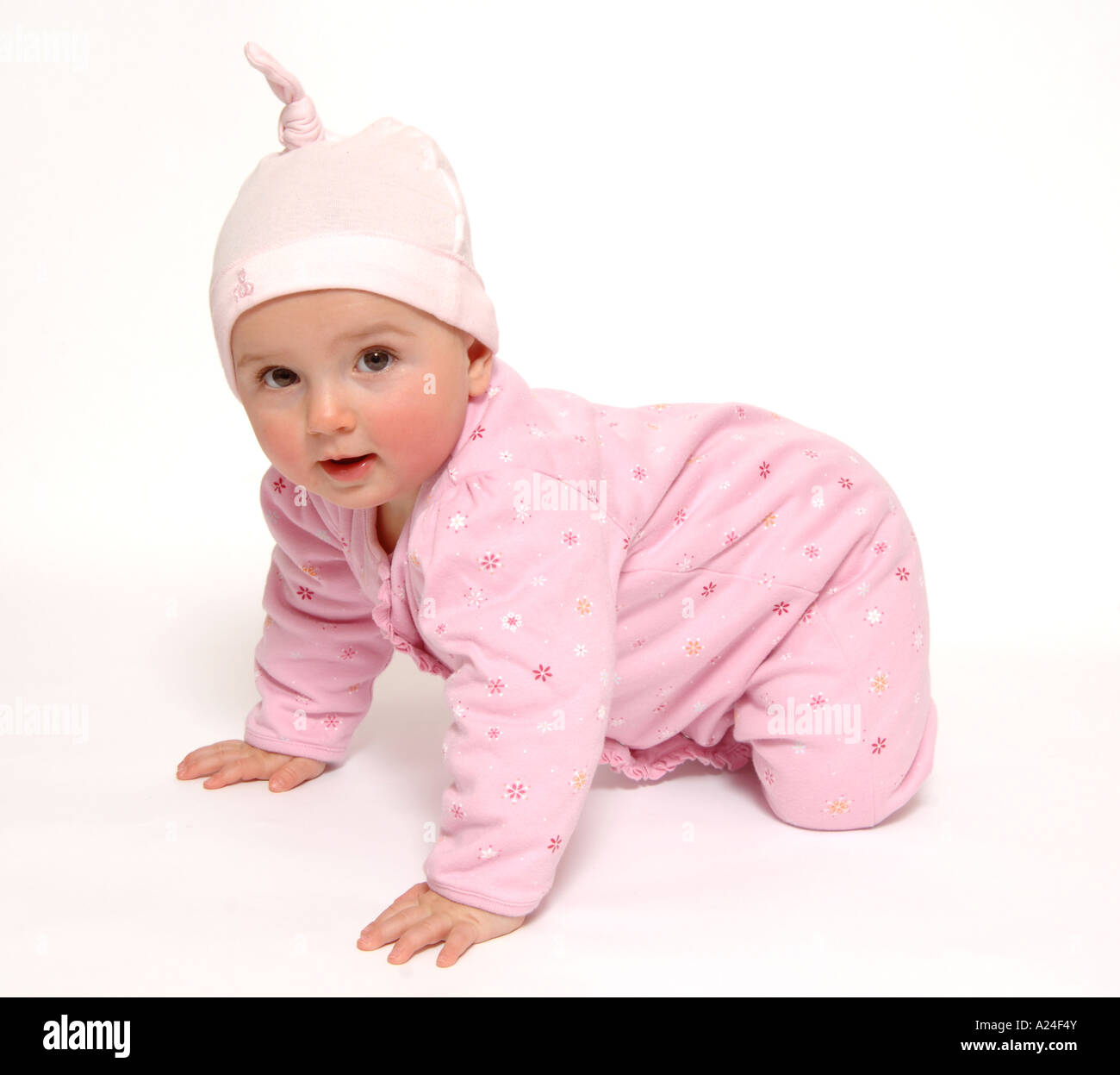 Baby in pink Stock Photo