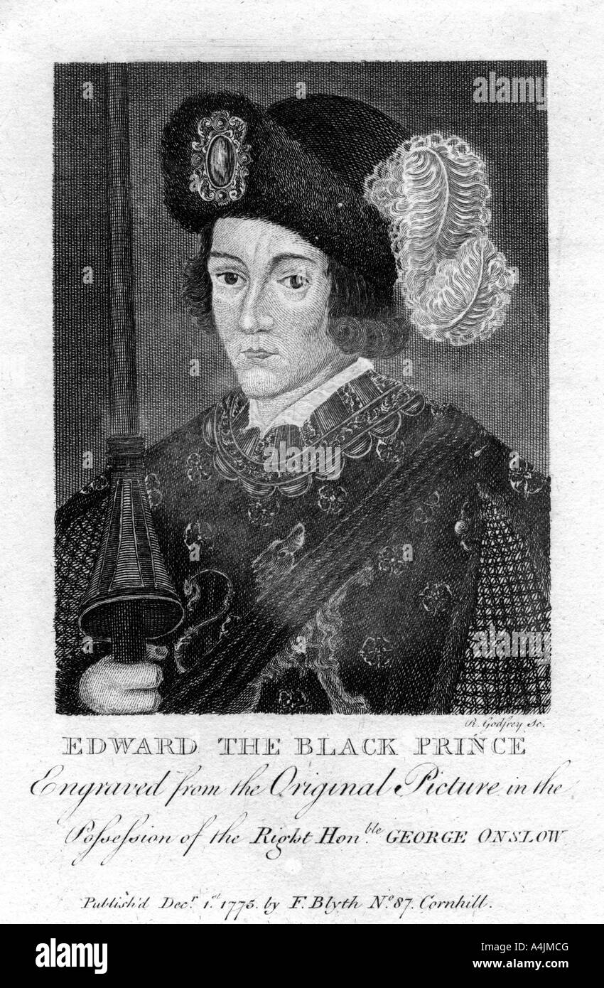 Edward, the Black Prince, (1775).Artist: Richard Godfrey Stock Photo