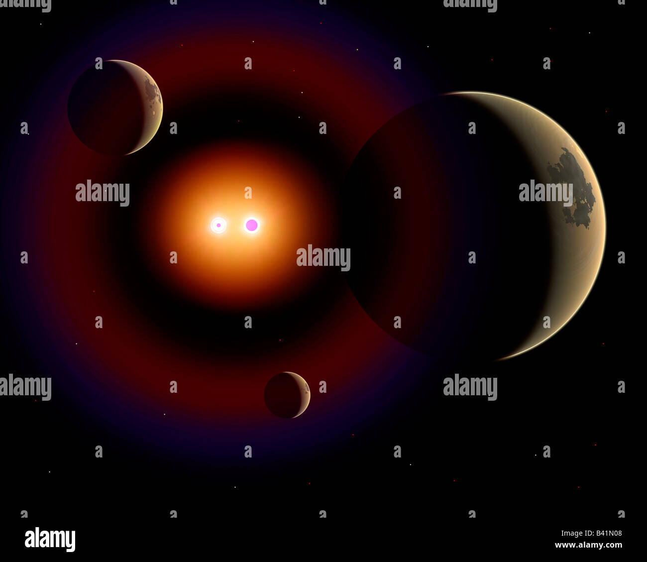 Binary Star System Stock Photo