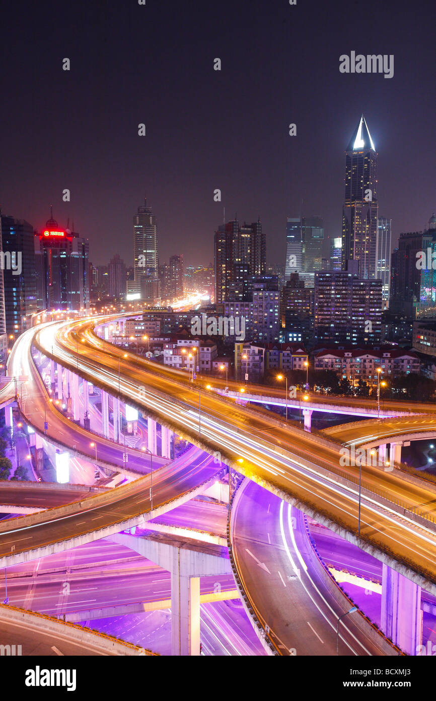 Yan'an Elevated Road,Shanghai,China Stock Photo