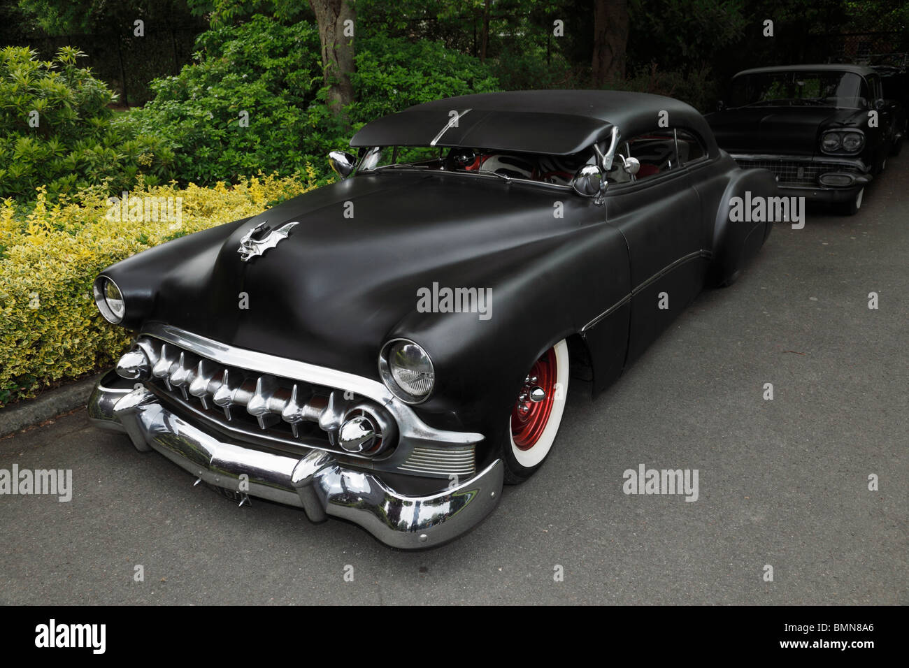 Evil looking custom Chevrolet Bel Air. Stock Photo