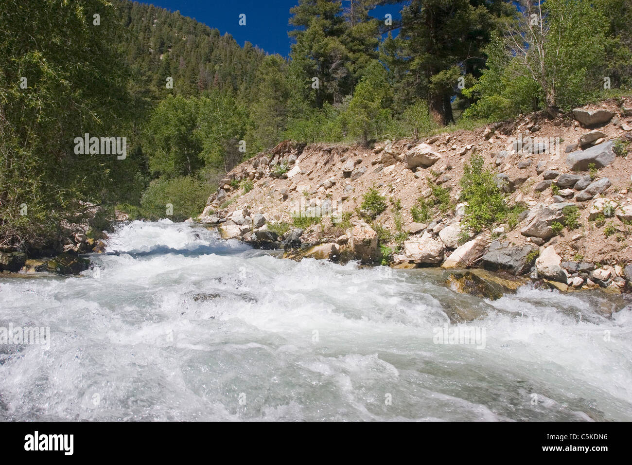 Rio Hondo flowing from Taos Ski Valley, Taos County, New Mexico Stock Photo