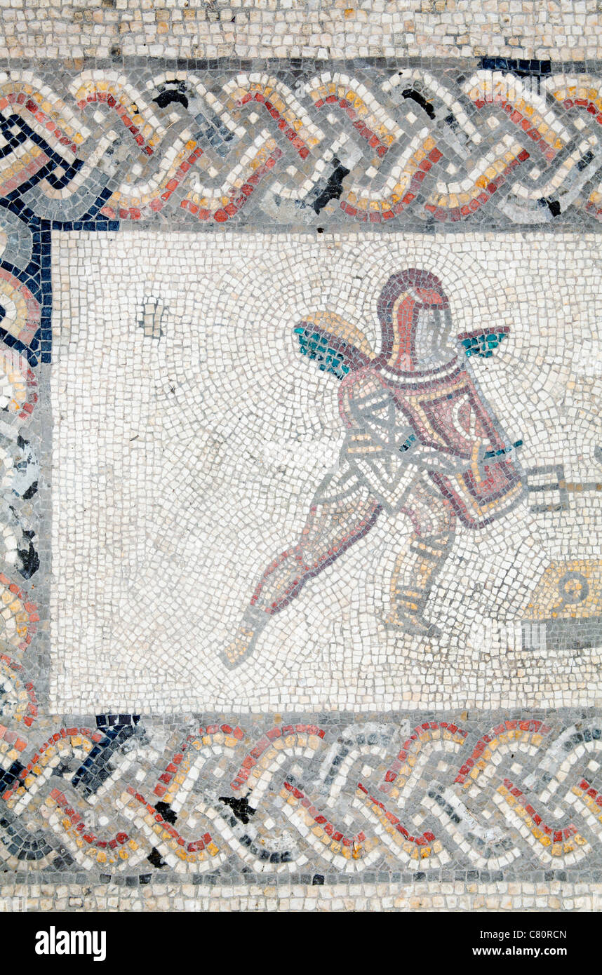 Mosaic Bignor Roman Villa West Sussex Stock Photo