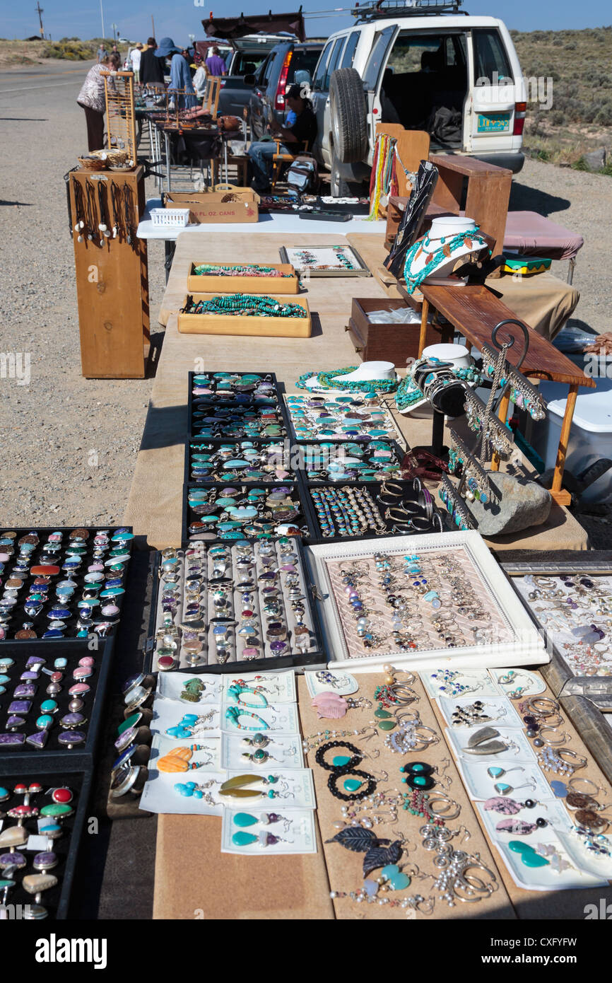 Native American Craft Vendors near Taos, New Mexico Stock Photo