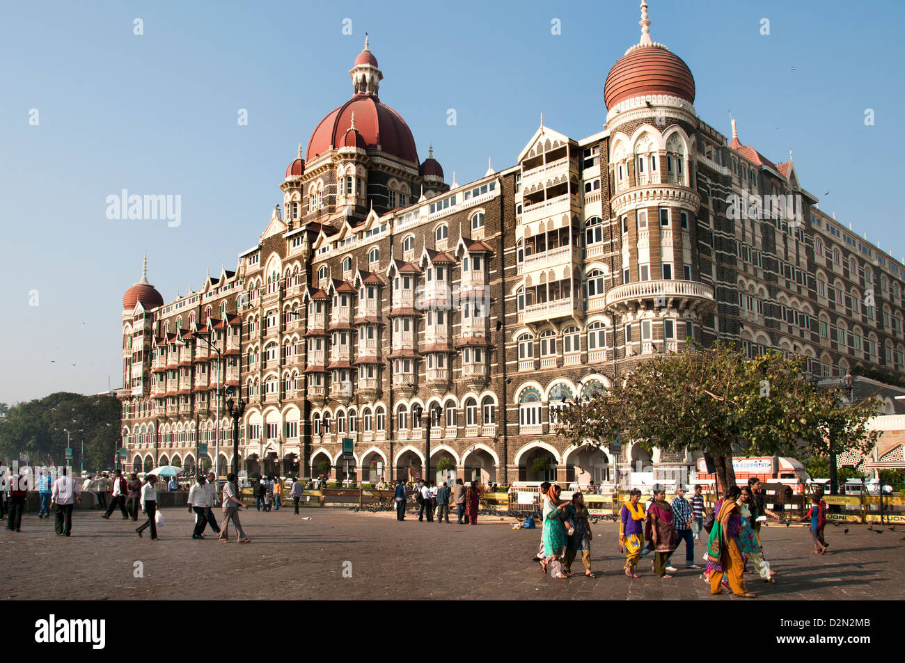 Taj Mahal Palace is a heritage, five-star, luxury hotel in the Colaba area of Mumbai, Maharashtra, India, situated next to the Gateway of India Stock Photo