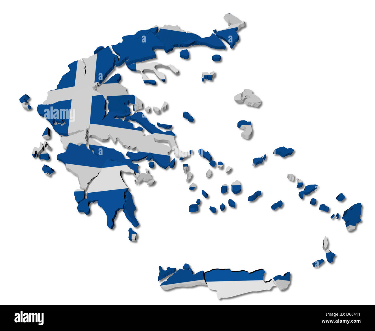 Greece map cracked Stock Photo