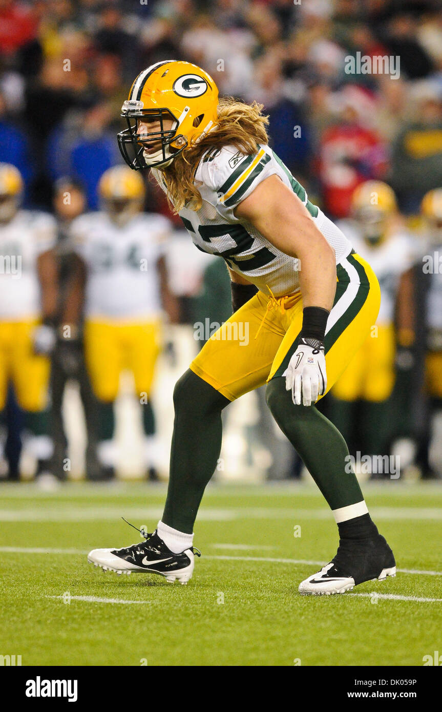 Dec. 19, 2010 - Foxborough, Massachusetts, United States of America - Packers LB Clay Matthews (52) during the second half. The New England Patriots defeats the Green Bay Packers 31 - 27 at Gillette Stadium. (Credit Image: © Geoff Bolte/Southcreek Global/ZUMAPRESS.com) Stock Photo