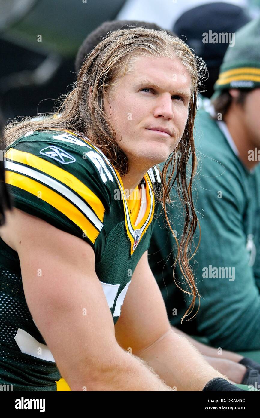 Sept. 18, 2011 - Charlotte, North Carolina, U.S - Green Bay Packers outside linebacker Clay Matthews (52).Packers defeat the Panthers  30-23 at the  Bank of America Stadium in Charlotte North Carolina. (Credit Image: © Anthony Barham/Southcreek Global/ZUMAPRESS.com) Stock Photo