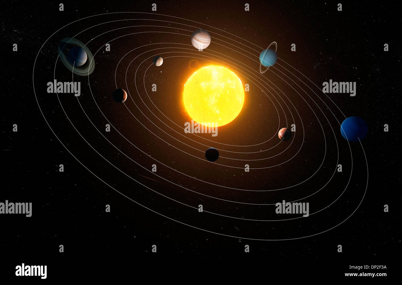 Solar system, artwork Stock Photo