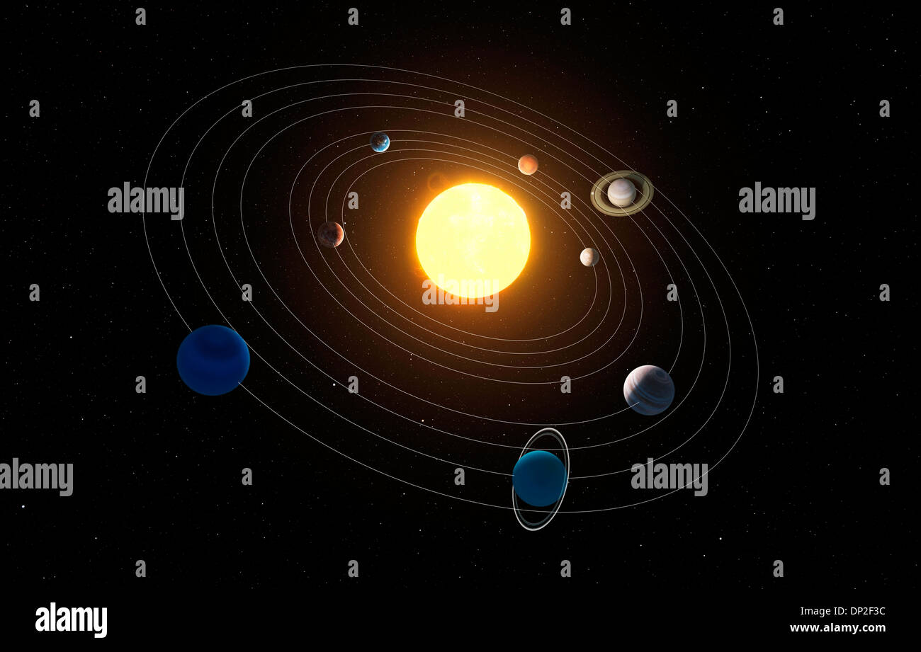 Solar system, artwork Stock Photo