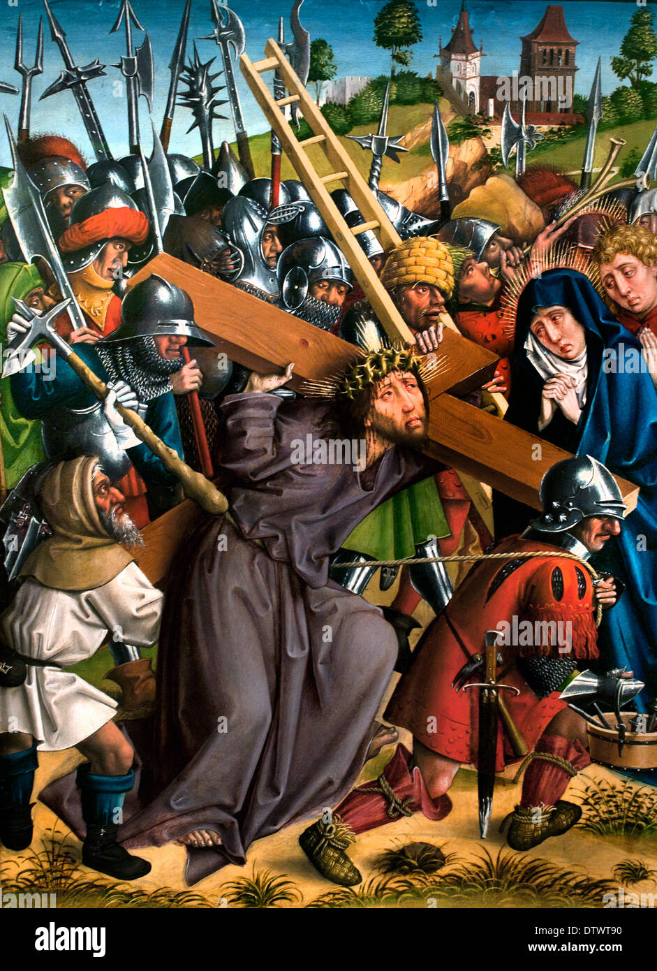 Christ Carrying the Cross 1450/55  Master of the Karlsruhe Passion  German Germany Stock Photo