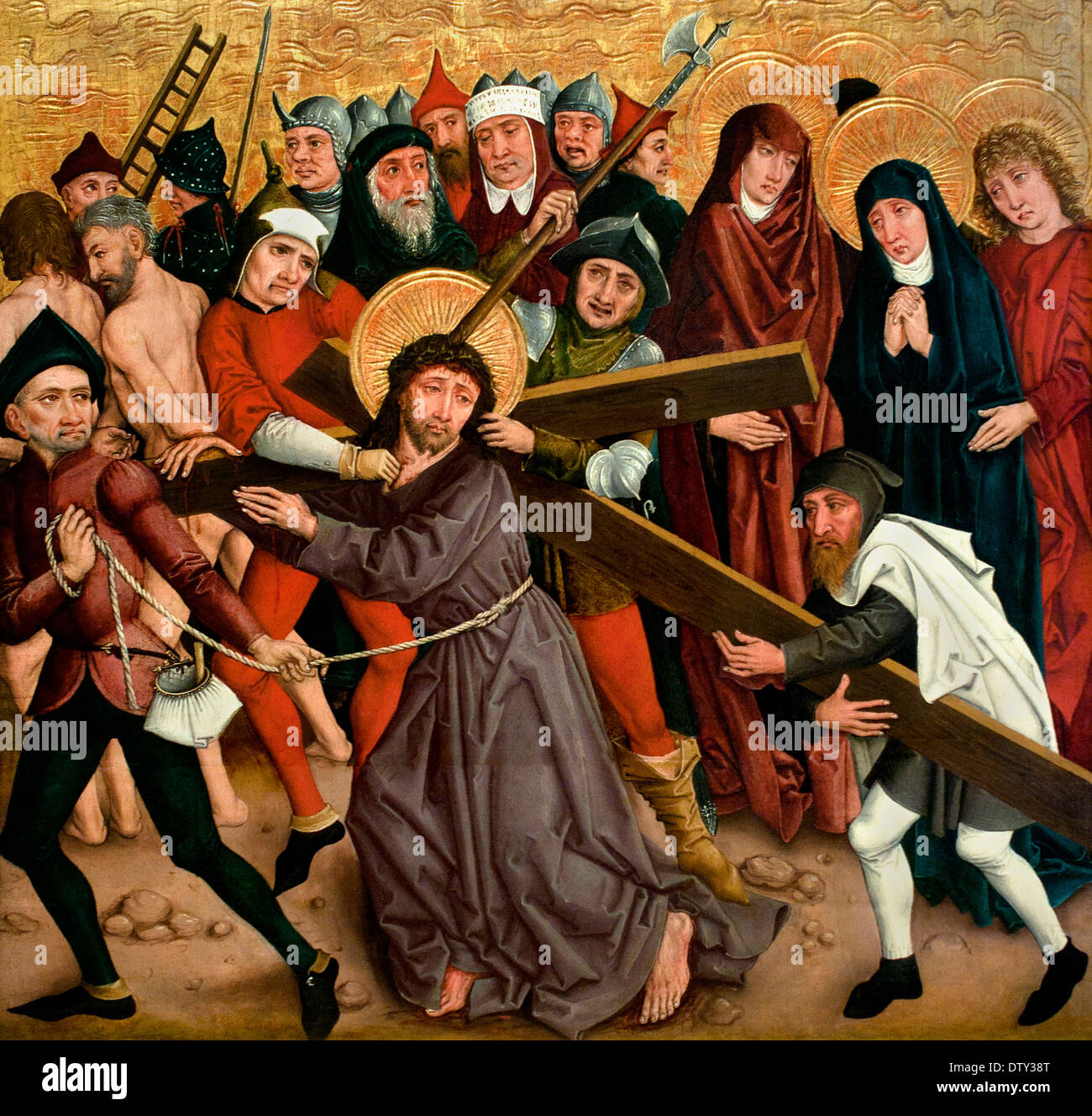 Christ Carrying the Cross 1490/95 Master of the garment studies German Germany Stock Photo