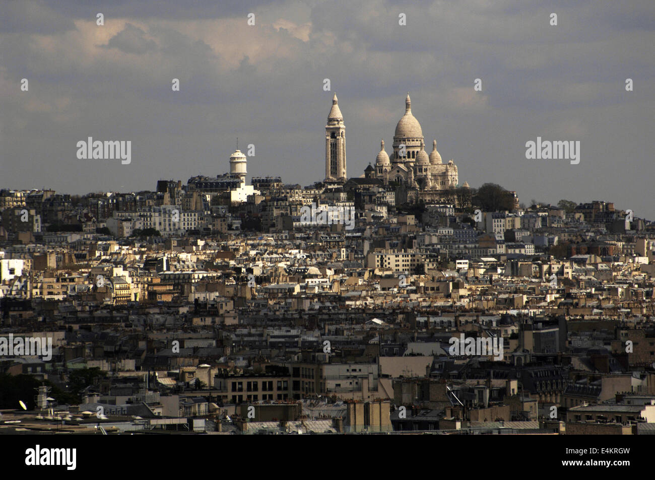 France. Paris. Panoramic of the city with the Basilica of the Sacred Heart. Stock Photo