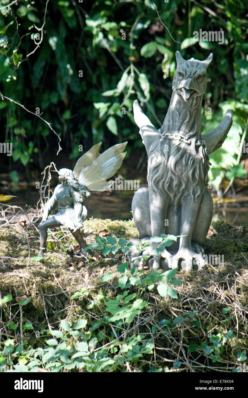 Fairy and other mythical creature at Wookey Hole,Somerset,UK Stock Photo